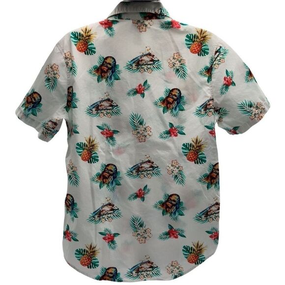 Star Wars Chewbacca Hawaiian Collared Button Up Short Sleeve Mens Sz SM Shirt - Picture 2 of 7